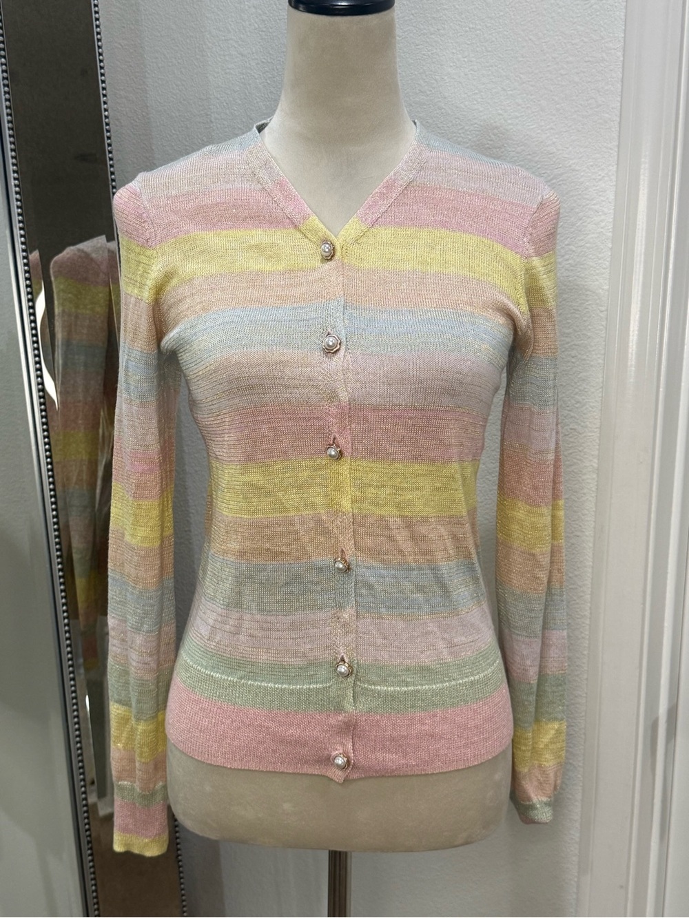 Paper Parachute Pastel Striped Cardigan NWT